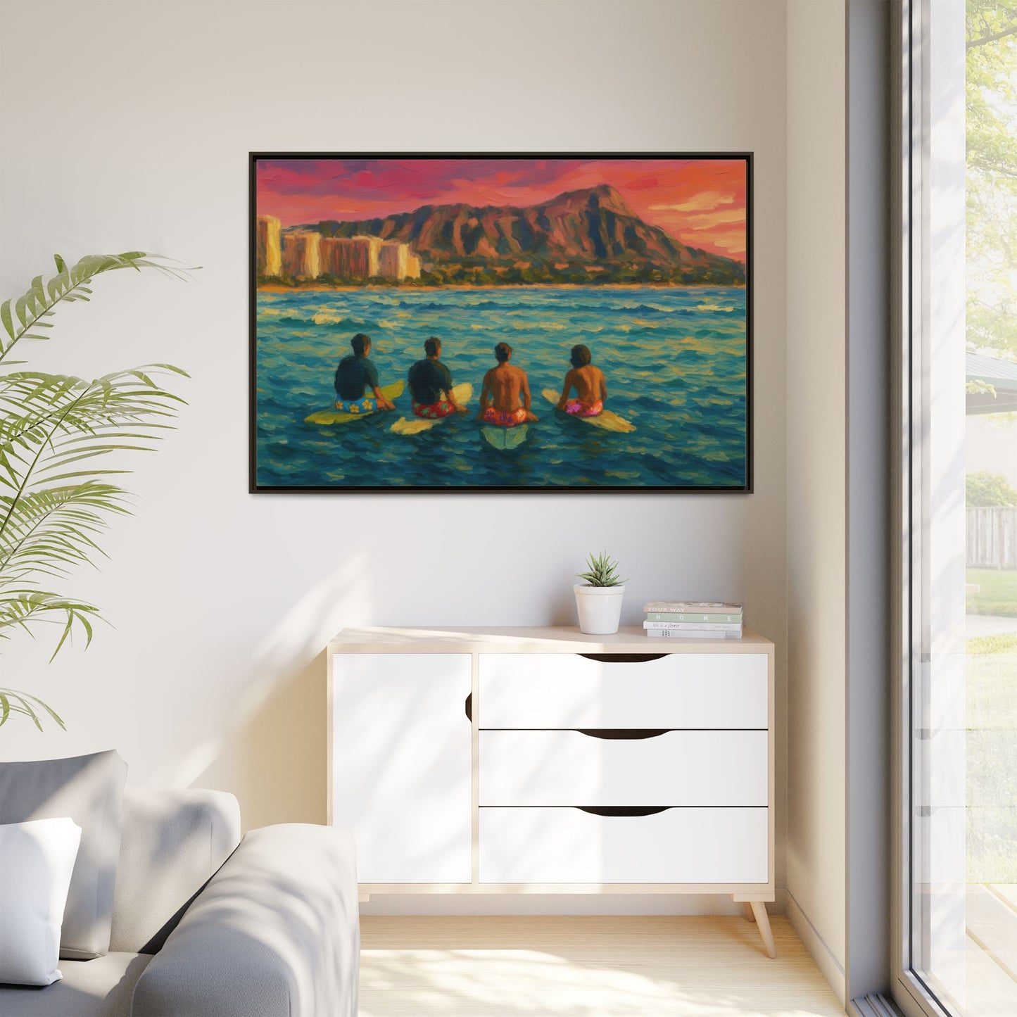 A Day On The Water - Framed Canvas