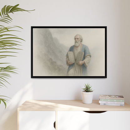 Moses Comes Down from the Mountain - Framed Canvas