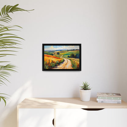 Lazy Country Road #3 - Framed Canvas