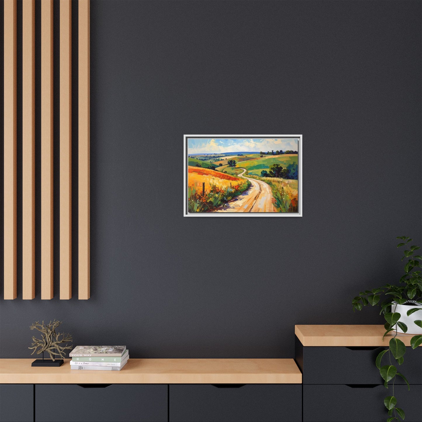 Lazy Country Road #3 - Framed Canvas