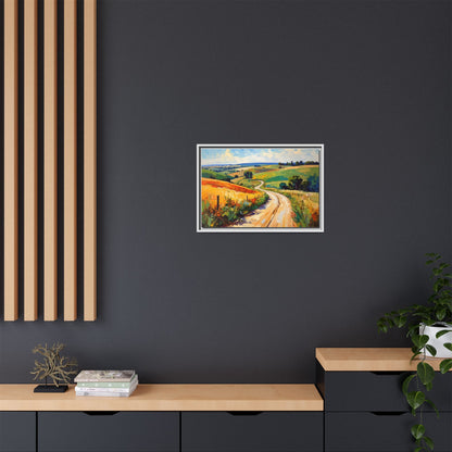 Lazy Country Road #3 - Framed Canvas