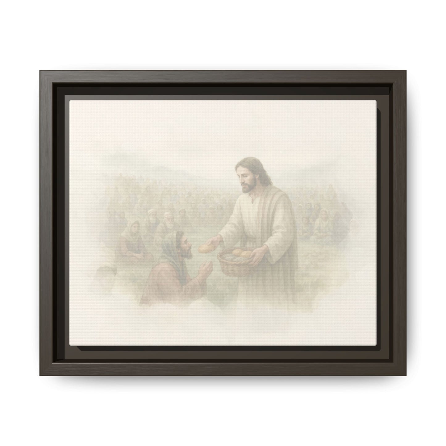 Jesus Feeds The 5,000 - Framed Canvas