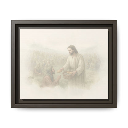 Jesus Feeds The 5,000 - Framed Canvas