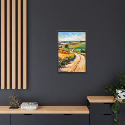 Lazy Country Road #3 - Framed Canvas