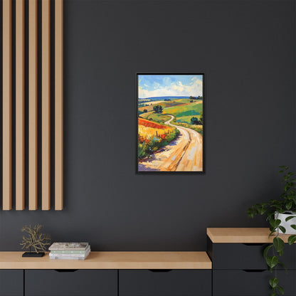 Lazy Country Road #3 - Framed Canvas