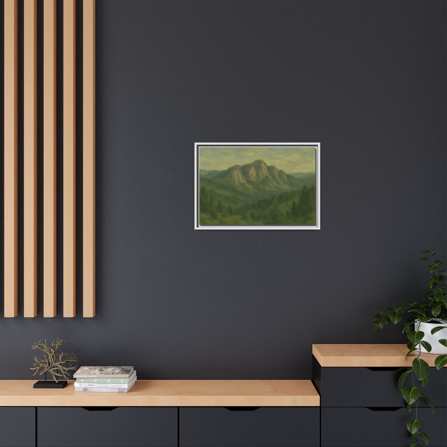 Green Mountains - Framed Canvas