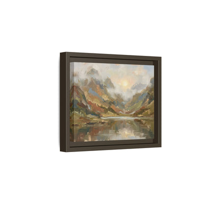Misty Mountain Lake - Framed Canvas