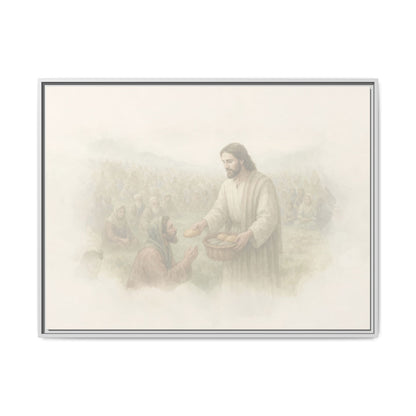 Jesus Feeds The 5,000 - Framed Canvas