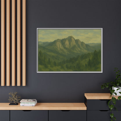 Green Mountains - Framed Canvas