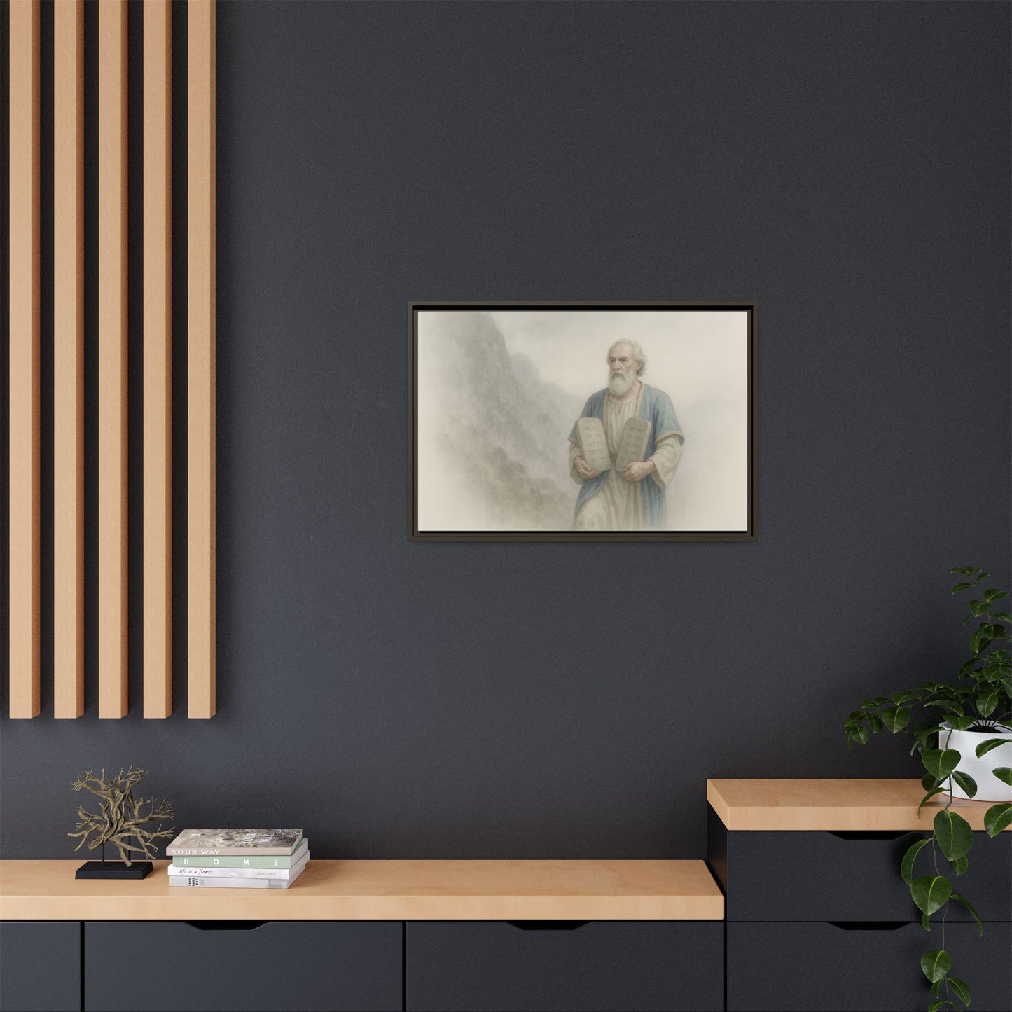 Moses Comes Down from the Mountain - Framed Canvas