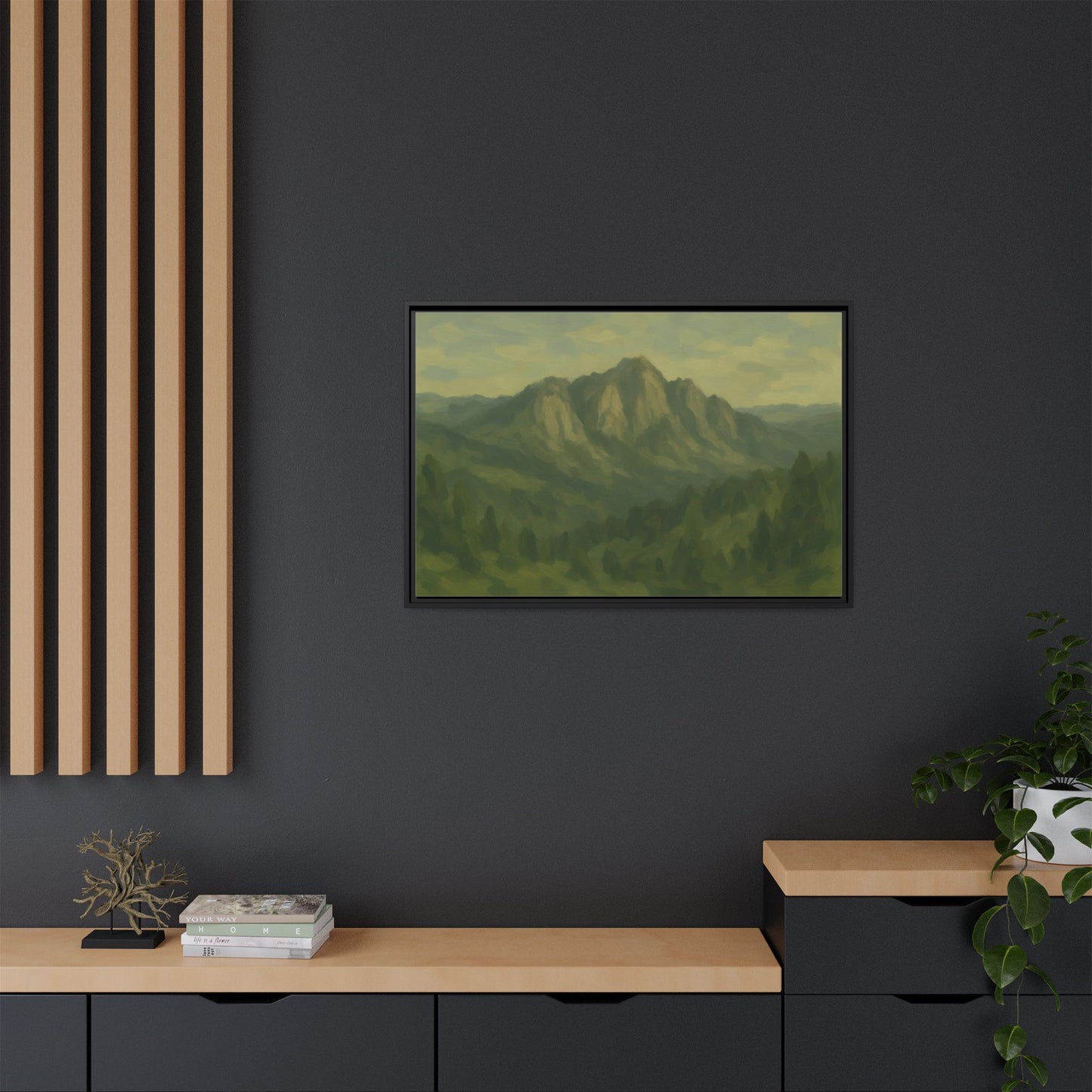 Green Mountains - Framed Canvas