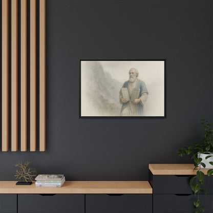 Moses Comes Down from the Mountain - Framed Canvas