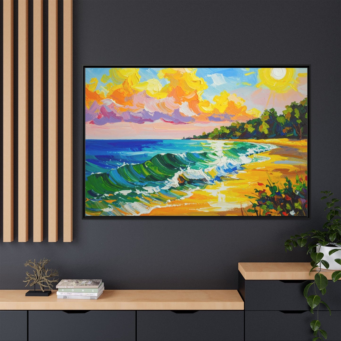 Tranquil Seascape- Framed Canvas