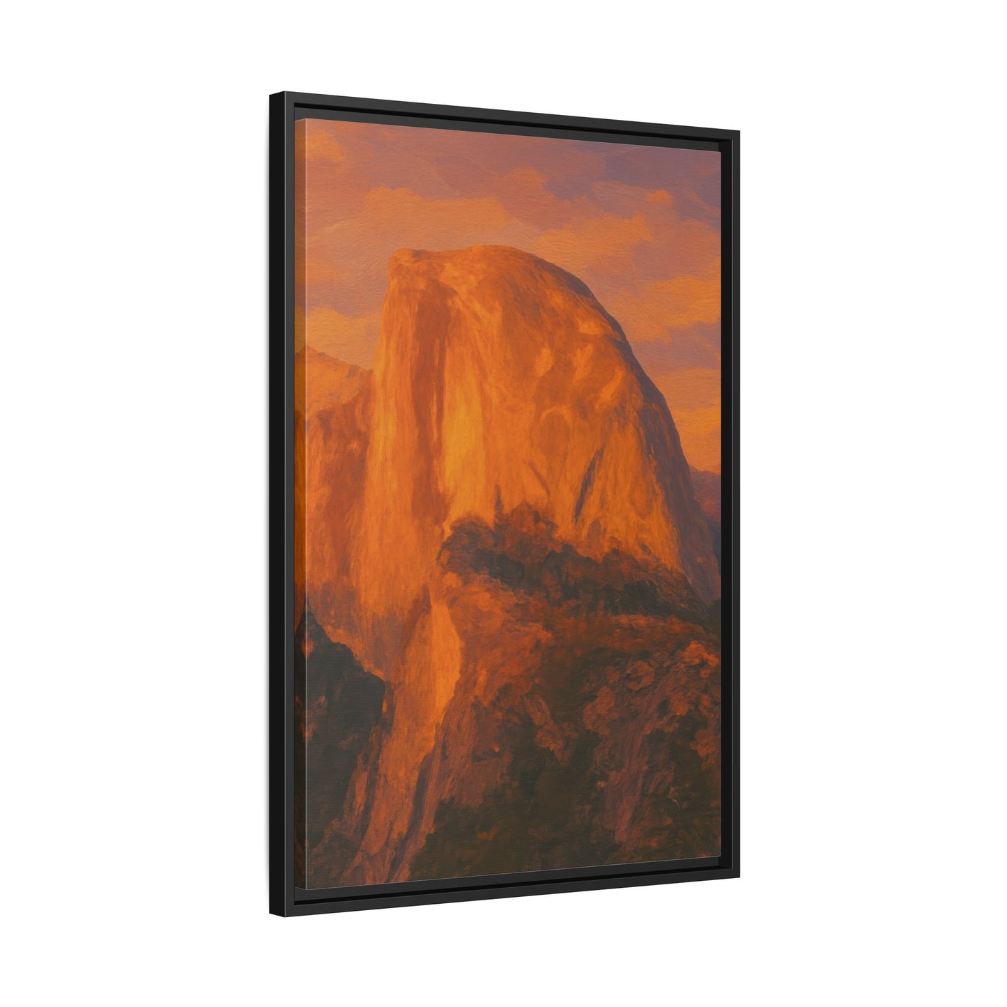 Sunset Over Half Dome - Framed Canvas