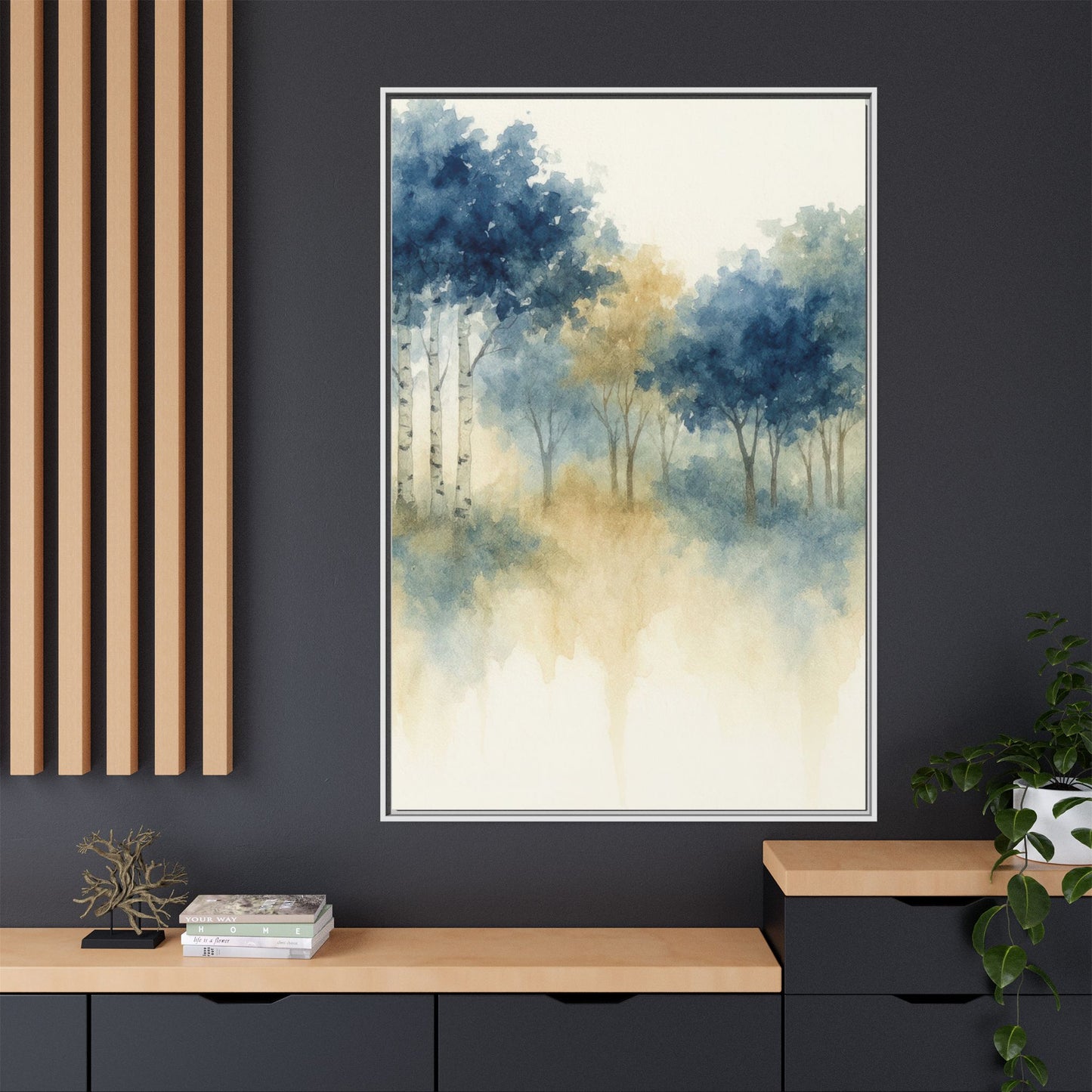 Floating Aspen and Birch Forest - Framed Canvas