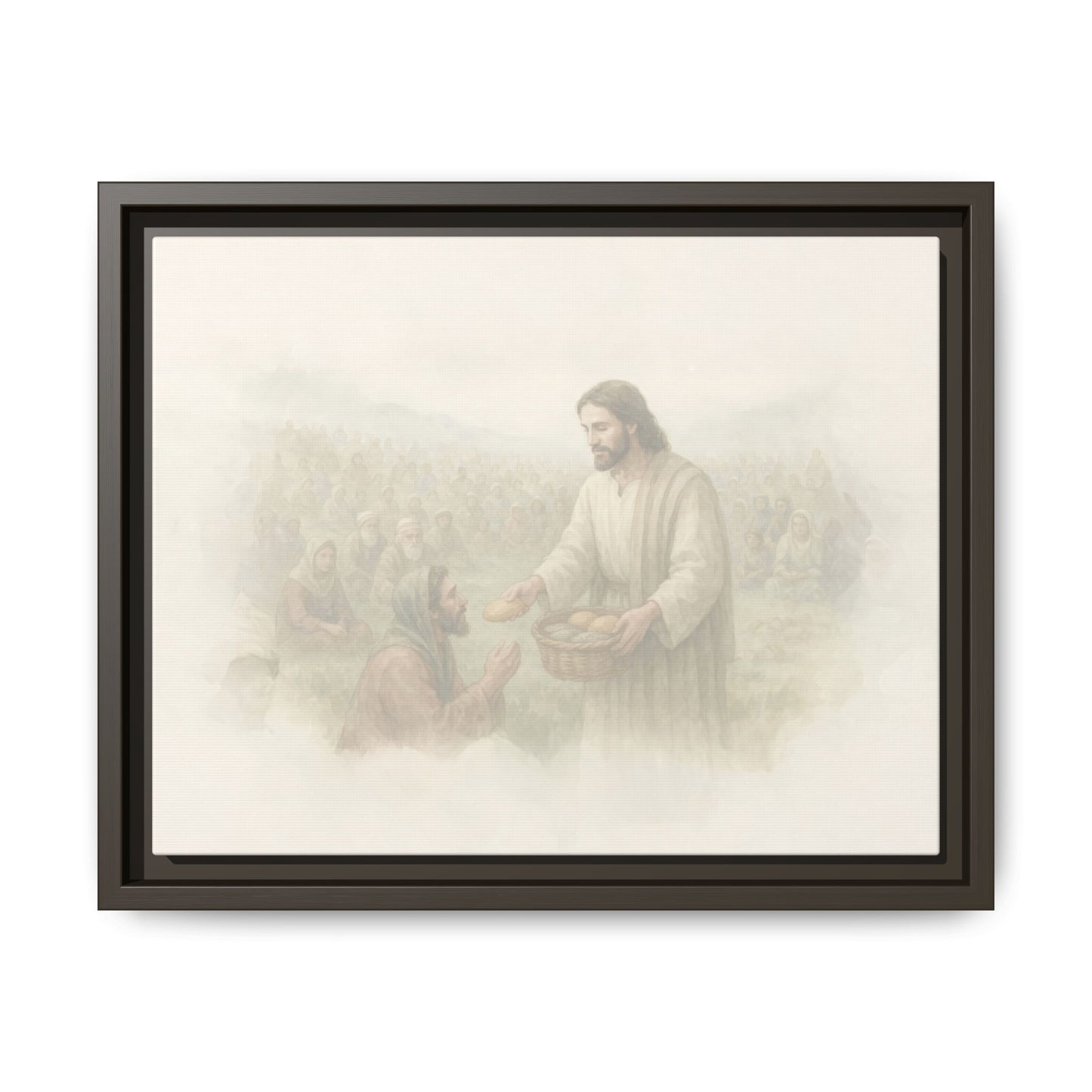 Jesus Feeds The 5,000 - Framed Canvas