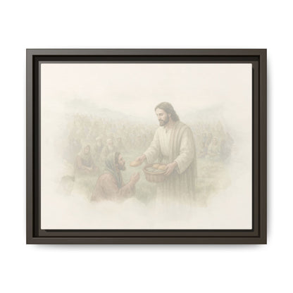 Jesus Feeds The 5,000 - Framed Canvas