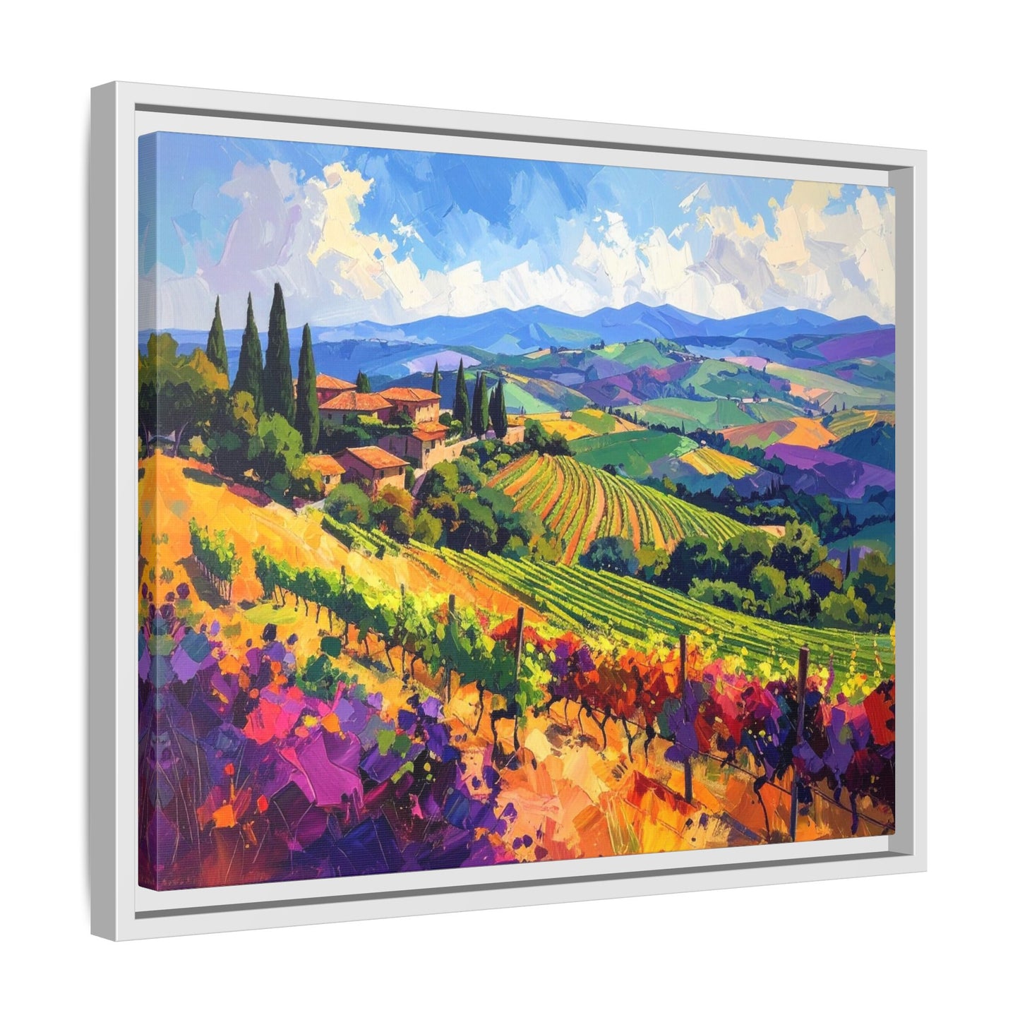Italian Vineyard - Framed Canvas