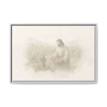 Jesus Feeds The 5,000 - Framed Canvas