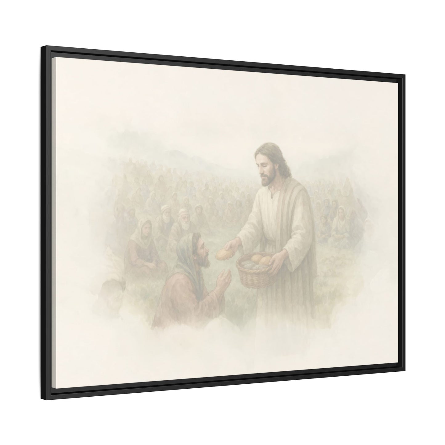 Jesus Feeds The 5,000 - Framed Canvas