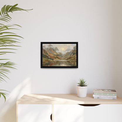 Misty Mountain Lake - Framed Canvas