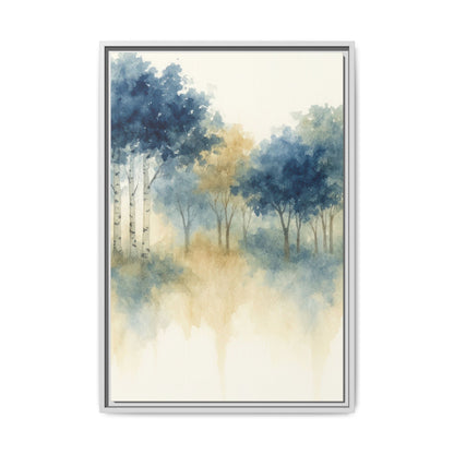 Floating Aspen and Birch Forest - Framed Canvas