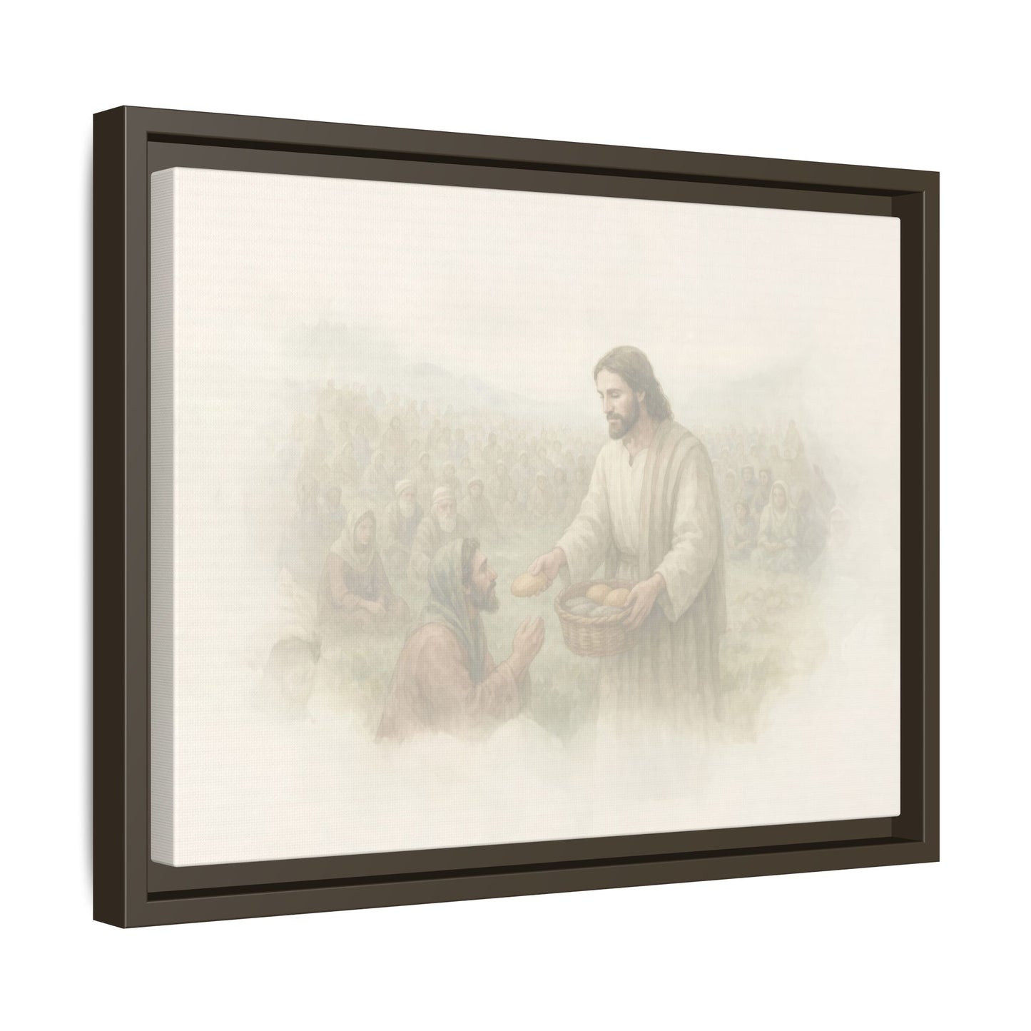 Jesus Feeds The 5,000 - Framed Canvas