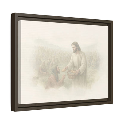 Jesus Feeds The 5,000 - Framed Canvas