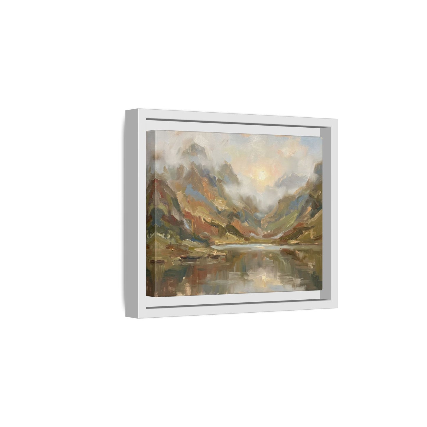 Misty Mountain Lake - Framed Canvas