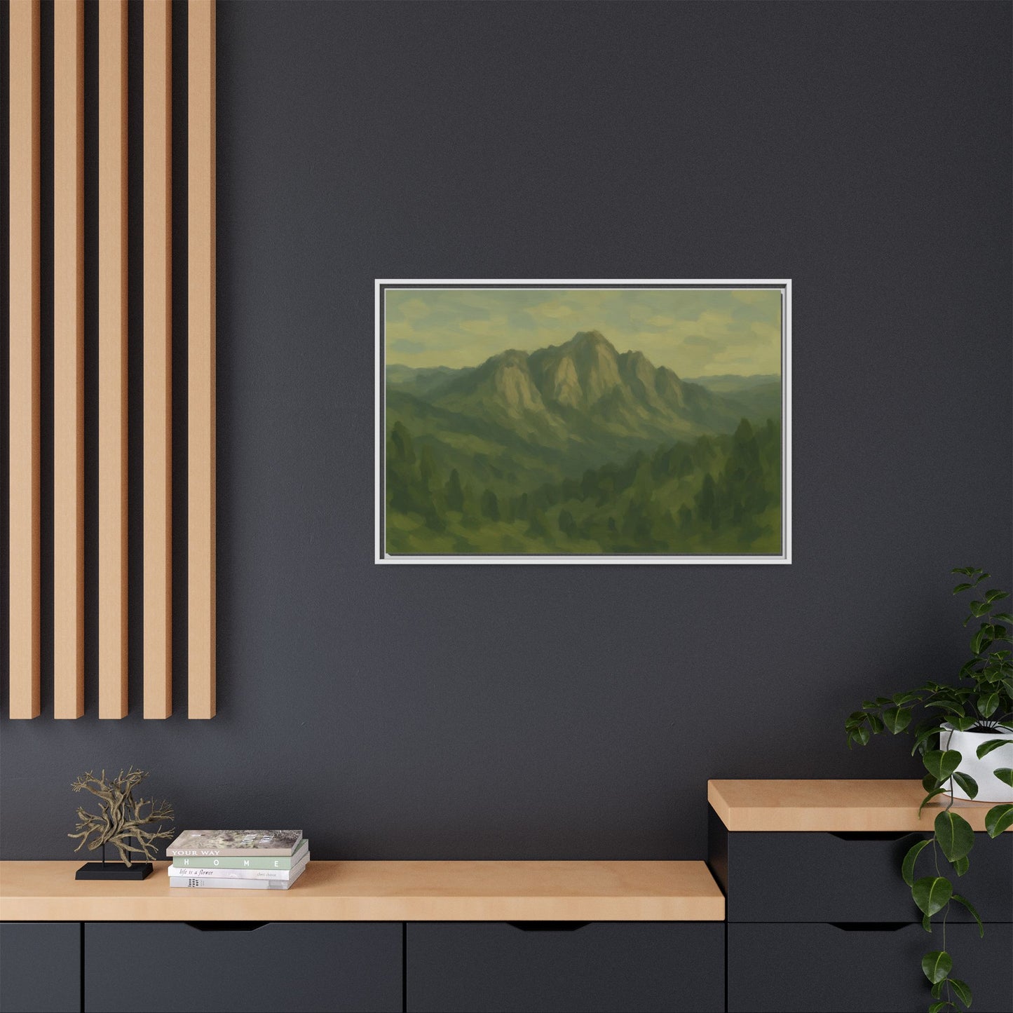 Green Mountains - Framed Canvas