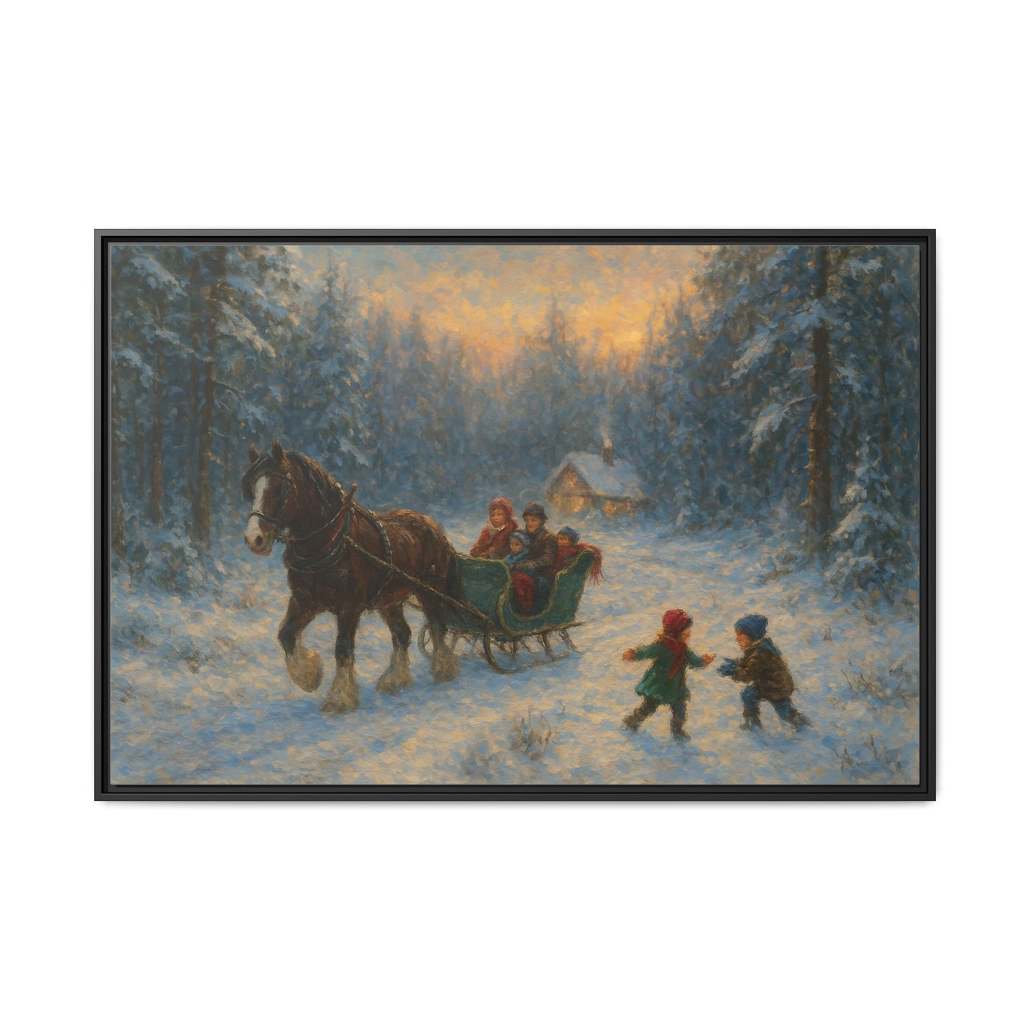 Winter Fun - Framed Canvas