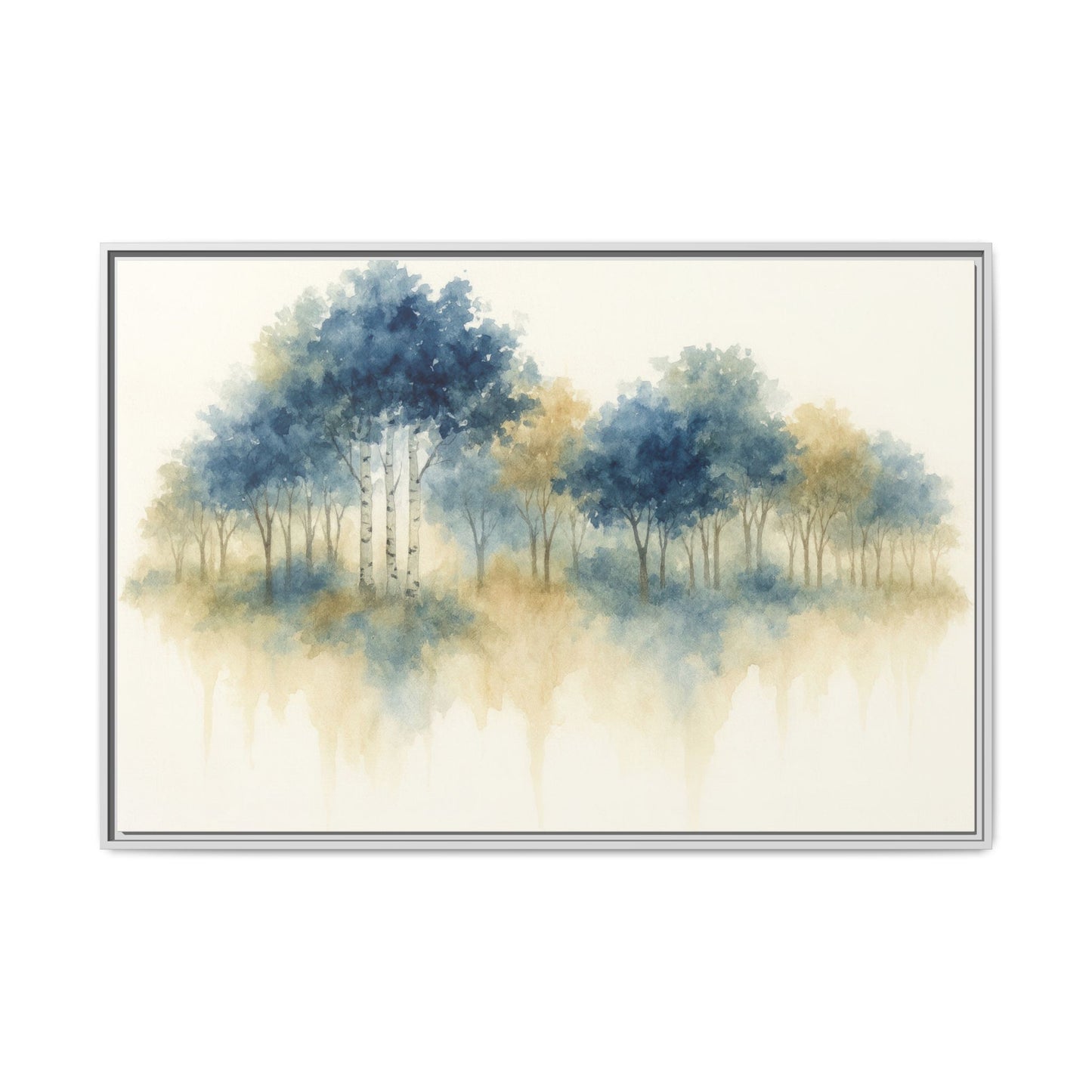 Floating Aspen and Birch Forest - Framed Canvas