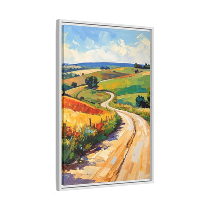 Lazy Country Road #3 - Framed Canvas