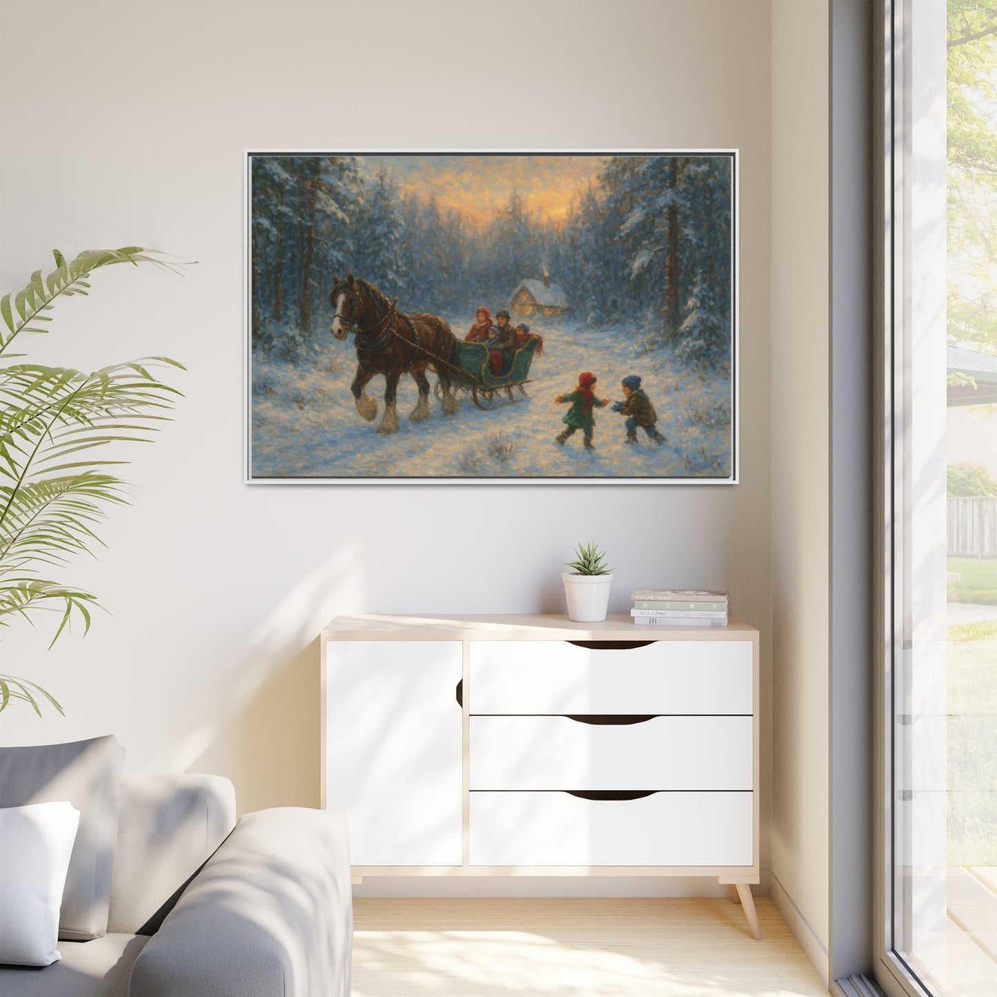 Winter Fun - Framed Canvas