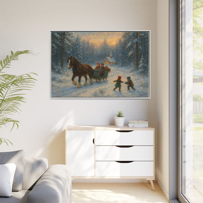 Winter Fun - Framed Canvas