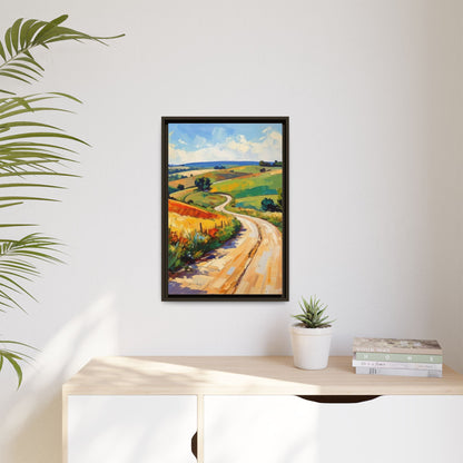 Lazy Country Road #3 - Framed Canvas