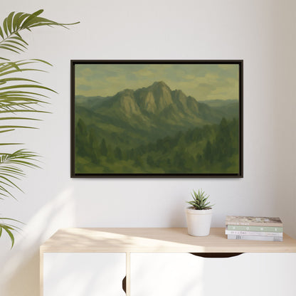 Green Mountains - Framed Canvas