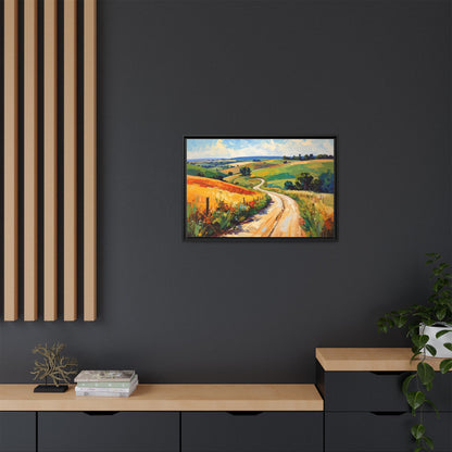 Lazy Country Road #3 - Framed Canvas