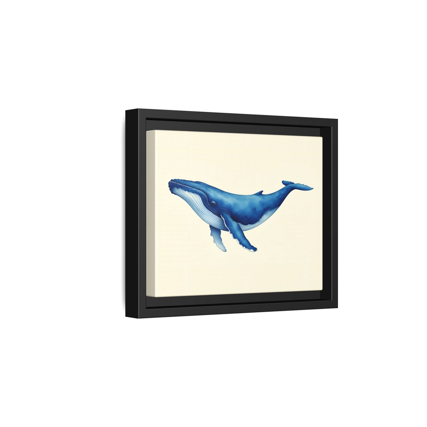Blue Whale Watercolor - Framed Canvas