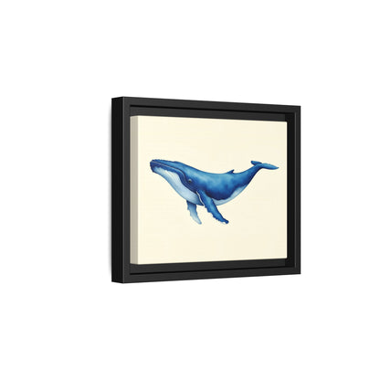 Blue Whale Watercolor - Framed Canvas