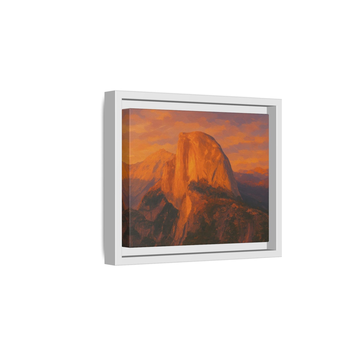 Sunset Over Half Dome - Framed Canvas