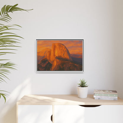 Sunset Over Half Dome - Framed Canvas