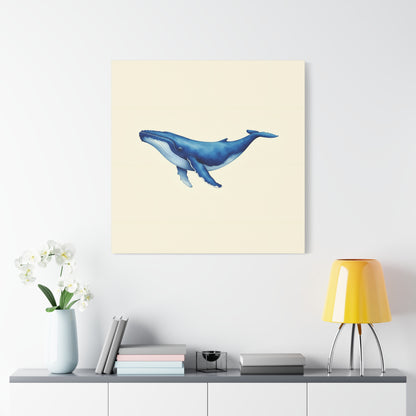 Blue Whale Watercolor Canvas