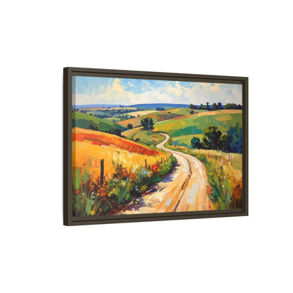 Lazy Country Road #3 - Framed Canvas