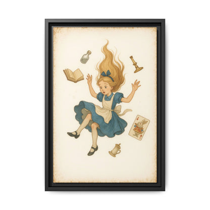 Alice Down the Rabbit Hole - Framed Canvas