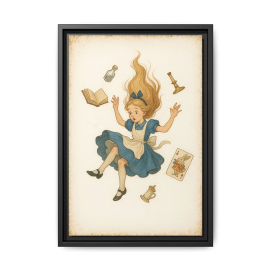 Alice Down the Rabbit Hole - Framed Canvas