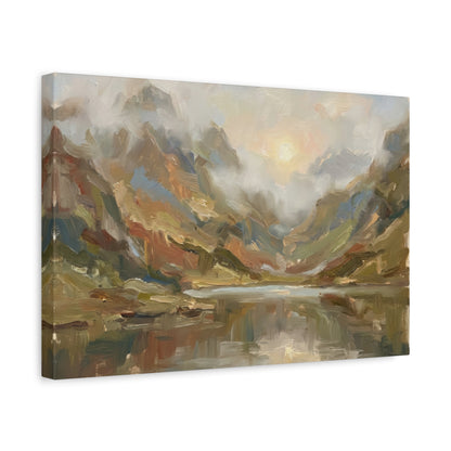 Misty Mountain Lake Canvas