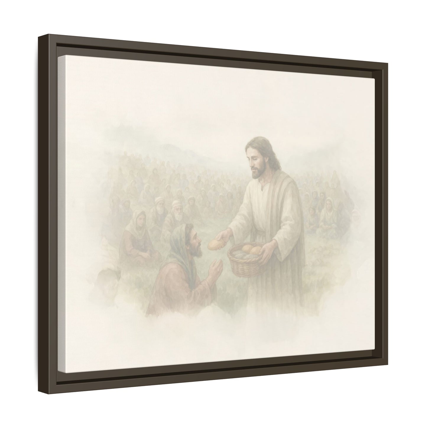 Jesus Feeds The 5,000 - Framed Canvas