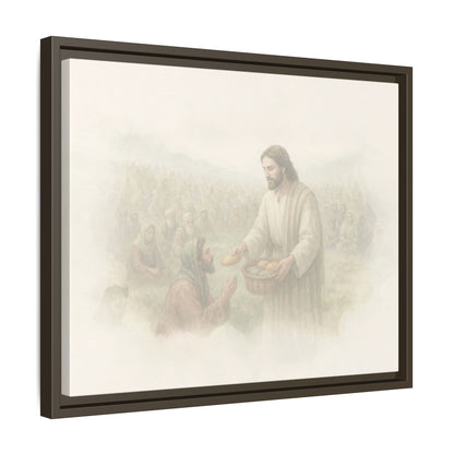 Jesus Feeds The 5,000 - Framed Canvas