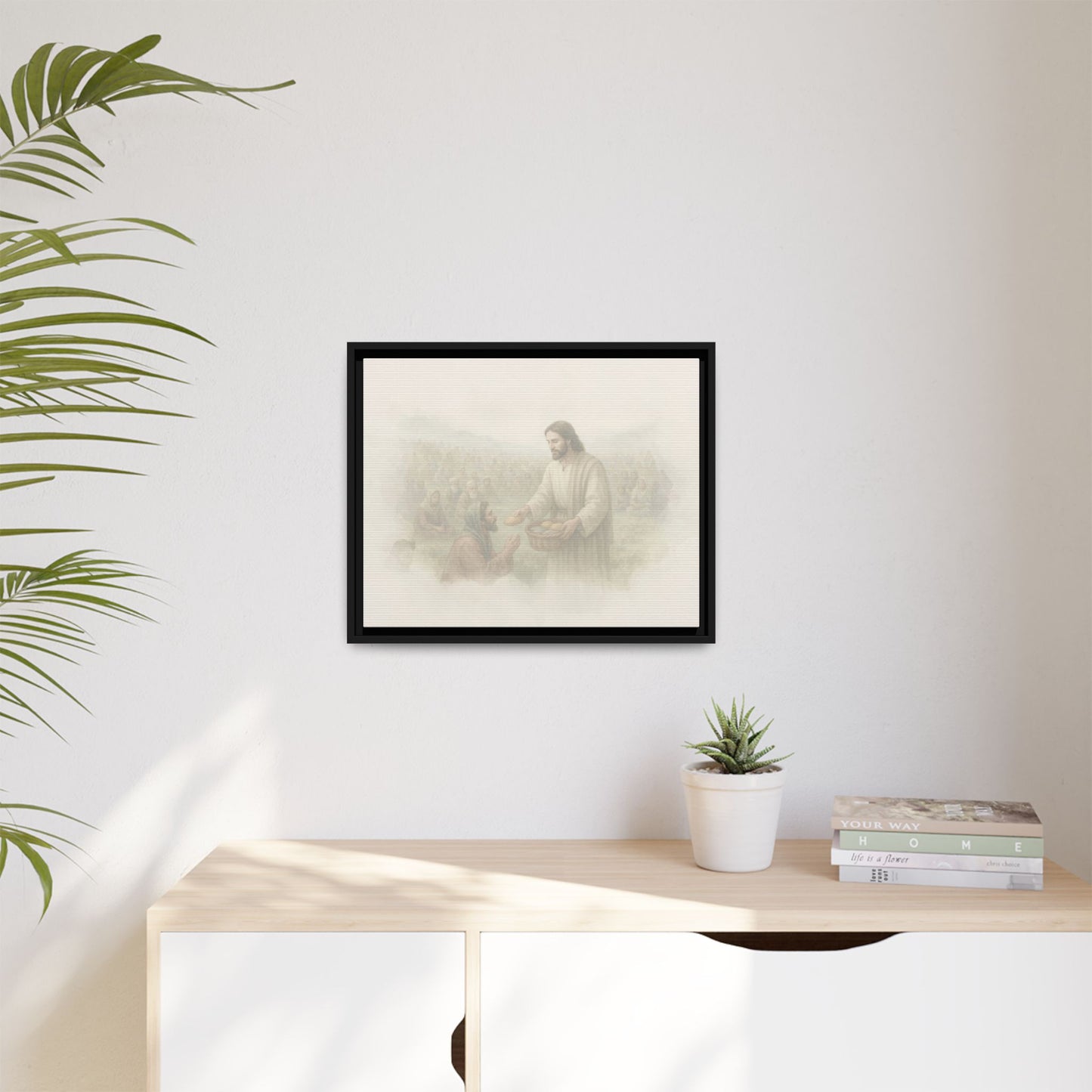 Jesus Feeds The 5,000 - Framed Canvas